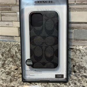 Coach Black Slim Wrap Case for iPhone 12 Mini